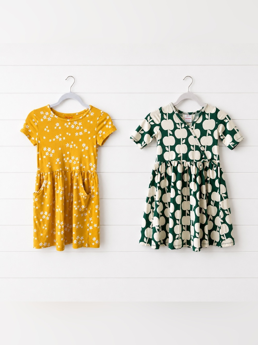 Hanna Andersson and Cat and Jack Green and Gold Kids Dresses